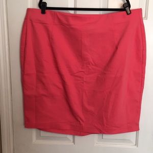 Coral pencil skirt